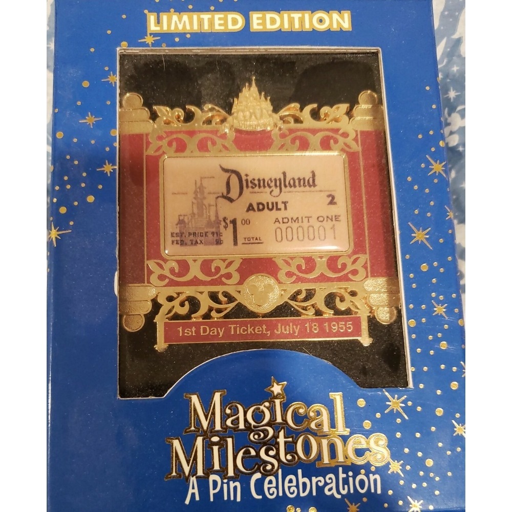 Disney Pin Magical Milestones First Day Ticket July‎ 18, 1955 Jumbo LE 40360 DLR